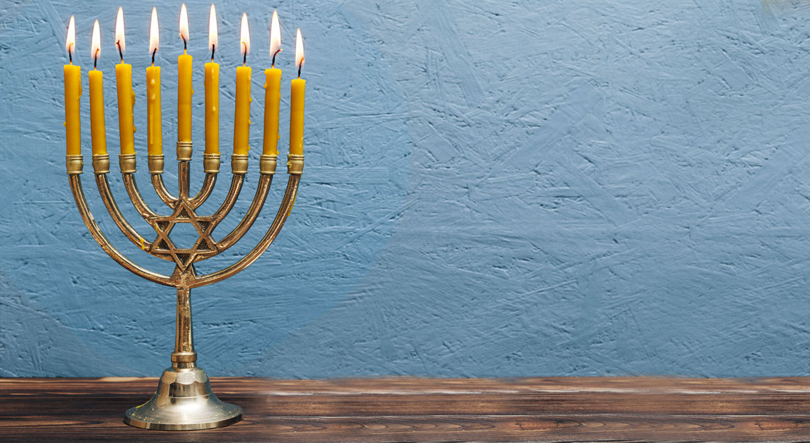 Hanukkah Menorah was a lamp used in the ancient holy temple in Jerusalem - now a symbol of Judaism and an emblem of Israel.