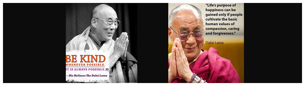 Mwy o geiriau ac delweddau o'r Dalai Lama